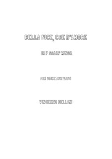 Bella nice che d'amore: F sharp minor by Vincenzo Bellini