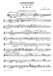 Fragments: For piano trio – clarinet part (ad libitum) by Richard Wagner