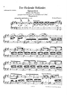 Spinning Choir: For two pianos four hands – part by Richard Wagner