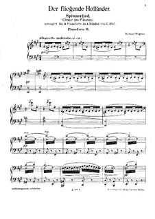 Spinning Choir: For two pianos four hands – part by Richard Wagner