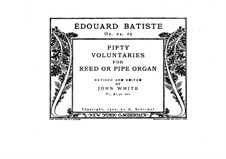 Fifty Pieces for Organ (or Harmonium), Op.24, 25: Book I by Edouard Batiste