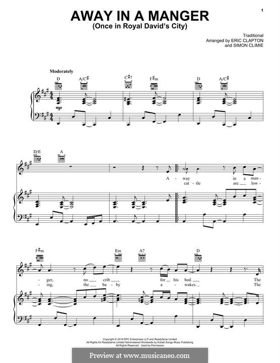 Away in a Manger: For voice and piano (or guitar) by William (James) Kirkpatrick