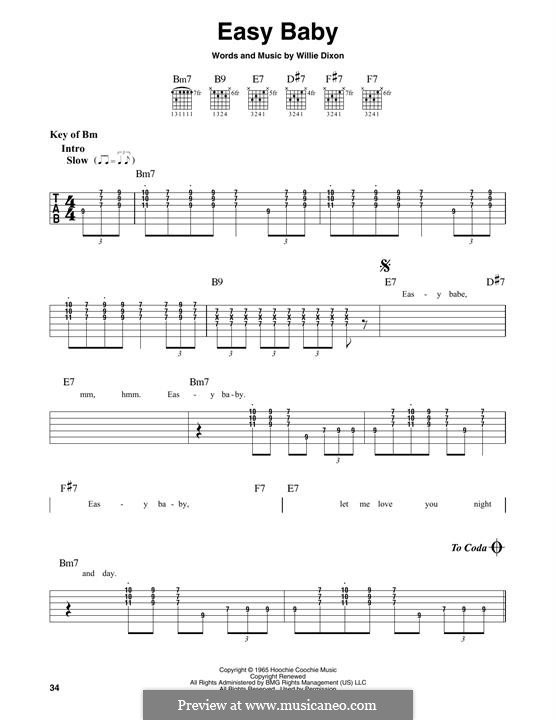 Easy Baby by W. Dixon - sheet music on MusicaNeo