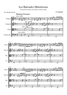 Les baricades misterieuses: For string quartet by François Couperin