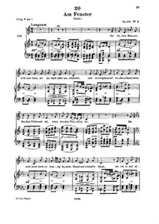 Am Fenster (At the Window), D.878 Op.105 No.3: For low voice and piano by Franz Schubert