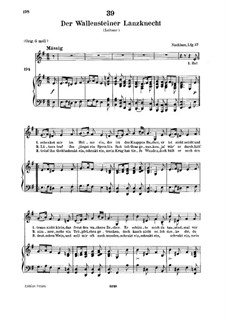 Der Wallensteiner Lanzknecht beim Trunk (Wallenstein's Infantryman Drinking), D.931: For low voice and piano by Franz Schubert