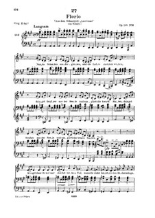 Two Scenes from 'Lacrimas' by Schütz, D.857 Op.124: No.1 Florio, for low voice and piano by Franz Schubert