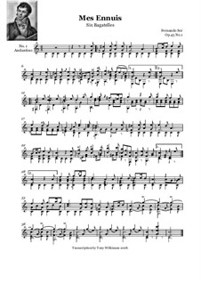 Six Bagatelles, Op.43: Complete set by Fernando Sor