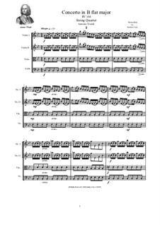 Concerto for Strings in B Flat Major, RV164: Version for string quartet by Antonio Vivaldi