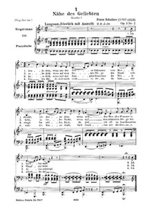Nähe des Geliebten (Nearness of the Beloved), D.162 Op.5 No.2: For low voice and piano by Franz Schubert