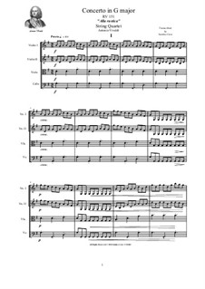 Concerto for Strings in Sol maggiore, RV 151: Version for string quartet by Antonio Vivaldi
