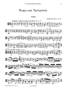 Theme and Variations for String Quartet, Op.32: Viola part by Arthur Foote