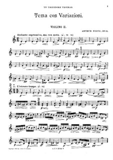 Theme and Variations for String Quartet, Op.32: Violin II part by Arthur Foote