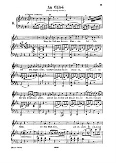 An Chloe, K.524: For high voice and piano by Wolfgang Amadeus Mozart