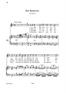 Der Zauberer, K.472: For high voice and piano by Wolfgang Amadeus Mozart