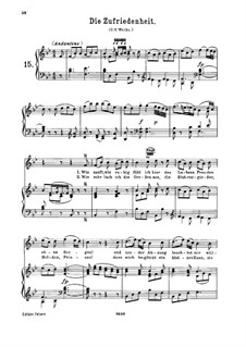 Die Zufriedenheit, K.473: For high voice and piano by Wolfgang Amadeus Mozart