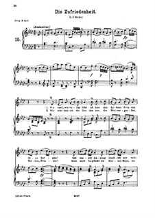Die Zufriedenheit, K.473: For medium voice and piano by Wolfgang Amadeus Mozart