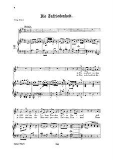 Die Zufriedenheit, K.473: For low voice and piano by Wolfgang Amadeus Mozart