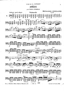 Aubade for Violin and Cello: Cello part by Benjamin Godard