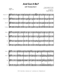 And Can It Be? (with 'Amazing Grace'): For Brass Quartet and Piano by folklore, Thomas Campbell