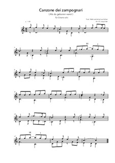 Canzone dei zampognari: For guitar solo (C Major) by folklore