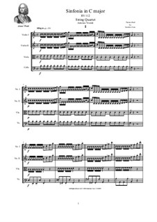Sinfonia in C Major for Strings and Cembalo, RV 112: Version for string quartet by Antonio Vivaldi