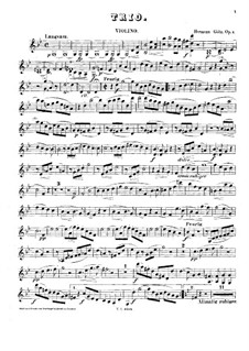 Piano Trio in G Minor: Violin Part by Hermann Goetz
