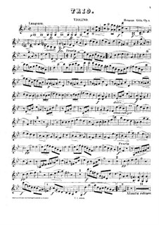 Piano Trio in G Minor: Violin Part by Hermann Goetz