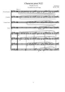 Musica sanitatem: No.22 for Middle Voices and Organ, MVWV 1240 by Maurice Verheul