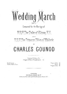 Wedding March No.1 for Organ and Three Trombones: Organ part by Charles Gounod