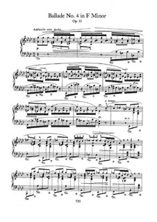 Ballade No.4 in F Minor, Op.52: For piano by Frédéric Chopin