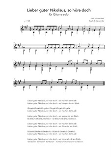 Lieber guter Nikolaus, so höre doch: For guitar solo (A Major) by folklore
