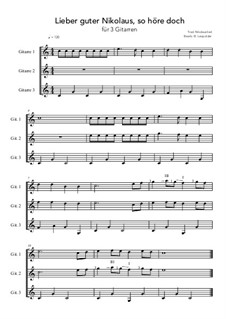 Lieber guter Nikolaus, so höre doch: For 3 guitars (C Major) by folklore