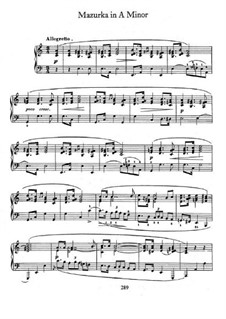 Mazurka in A Minor, B.134 KK IIb/4: For piano by Frédéric Chopin