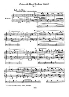 Rondo à la Krakowiak, Op.14: For piano by Frédéric Chopin