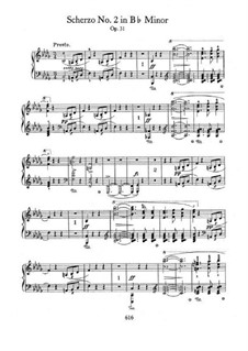 Scherzo No.2 in B Flat Minor, Op.31: For piano by Frédéric Chopin