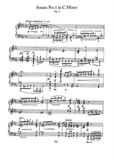 Sonata for Piano No.1 in C Minor, Op.4: For a single performer by Frédéric Chopin