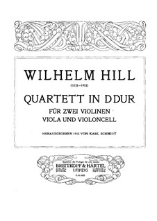 String Quartet in D Major: Violin I part by Wilhelm Hill