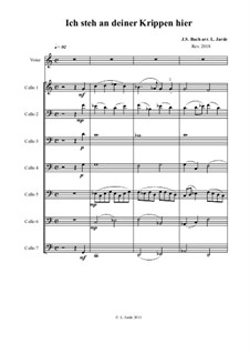 Ich steh an deiner Krippen hier, BWV 469: For voice and cellos by Johann Sebastian Bach