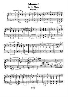 Minuet in E Flat Major, WoO 82: For piano by Ludwig van Beethoven
