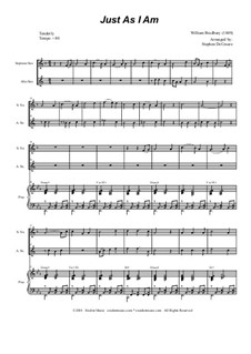 Just as I am: Duet for soprano and alto saxophone by William Batchelder Bradbury