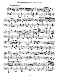 Dance No.7 in F Major: For piano by Johannes Brahms