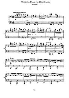 Dance No.13 in D Major: First part, Second part by Johannes Brahms