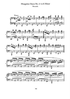Dance No.21 in E Minor: First part, Second part by Johannes Brahms