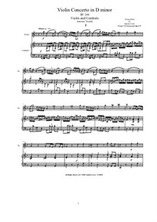 Concerto No.2 in D minor, RV 244: Version for violin and cembalo (or piano) by Antonio Vivaldi