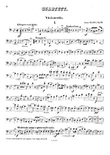 String Quartet in G Minor, Op.25: Cello part by Arno Kleffel