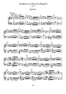 Variations on a Theme by Paganini, Op.35: Book I by Johannes Brahms