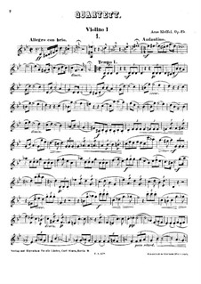 String Quartet in G Minor, Op.25: Violin I part by Arno Kleffel