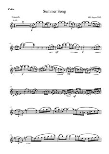 Summer Song: Violin part by Michael Regan