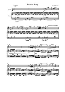 Summer Song: For violin (or flute) and piano by Michael Regan